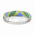 Sterling Silver Polished Multi color Enameled Ring