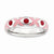 Sterling Silver Polished Pink/Red Enameled Ring
