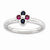 Sterling Silver Polished Created Ruby & Sapphire Ring