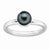 Sterling Silver Polished Black Pearl Ring