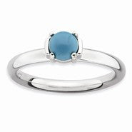 Sterling Silver Polished Turquoise Ring