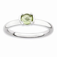 Sterling Silver Polished Peridot Ring