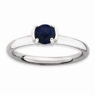 Sterling Silver Polished Blue Lapis Ring