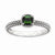 Sterling Silver Polished Created Emerald Ring