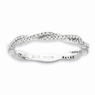 Sterling Silver Polished Diamond Ring