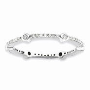Sterling Silver Polished Diamond Ring