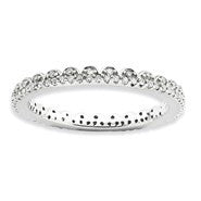 Sterling Silver Polished Diamond Ring