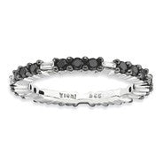 Sterling Silver Polished Black Diamond Ring