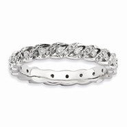 Sterling Silver Polished Diamond Ring