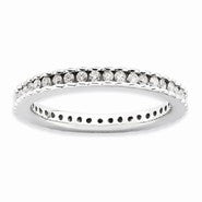 Sterling Silver Polished Diamond Ring