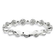 Sterling Silver Polished Diamond Ring