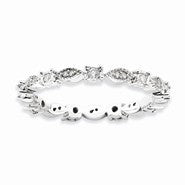 Sterling Silver Polished Diamond Ring