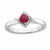 Sterling Silver Polished Created Ruby & Diamond Ring