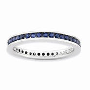 Sterling Silver Polished Sapphire Ring