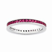 Sterling Silver Polished Ruby Ring