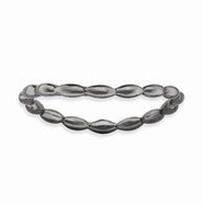 Sterling Silver Polished Black-plate Wave Ring