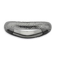 Sterling Silver Polished Black-plate Wave Ring
