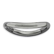 Sterling Silver Polished Black-plate Wave Ring