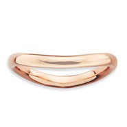 Sterling Silver Polished Pink-plate Wave Ring