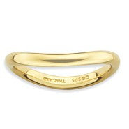 Sterling Silver Polished Gold-plate Wave Ring