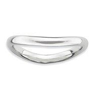 Sterling Silver Polished Rhodium-plate Wave Ring