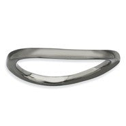 Sterling Silver Polished Black-plate Wave Ring