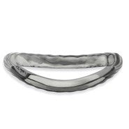 Sterling Silver Polished Black-plate Wave Ring