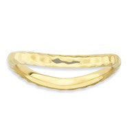 Sterling Silver Polished Gold-plate Wave Ring