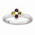 Sterling Silver Garnet & Citrine Flower Ring