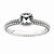 Sterling Silver Checker-cut Aquamarine Antiqued Ring