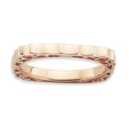 Sterling Silver Polished Pink-plate Square Ring