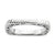 Sterling Silver Polished Rhodium-plate Square Ring