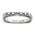 Sterling Silver Polished Antiqued Square Ring