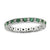 Sterling Silver Polished Created Emerald & Diamond Ring