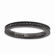 Sterling Silver Polished Black Diamond Ring