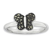 Sterling Silver Marcasite Butterfly Ring
