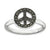 Sterling Silver Marcasite Peace Sign Ring