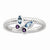 Sterling Silver Amethyst & Blue Topaz Butterfly Ring