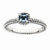 Sterling Silver Checker-cut Blue Topaz Antiqued Ring