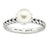 Sterling Silver 7.0-7.5mm White Pearl Ring