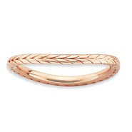 Sterling Silver Polished Pink-plated Wave Ring