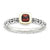Sterling Silver & 14k Checker-cut Garnet Antiqued Rin, Size 9, Jewelry Ring