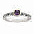 Sterling Silver & 14k Checker-cut Amethyst Antiqued R, Size 6, Jewelry Ring