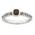 Sterling Silver & 14k Yellow Gold Checker-cut Rhodium Garnet Antiqued Ring