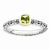 Sterling Silver & 14k Yellow Gold Checker-cut Peridot Antiqued Ring