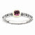 Sterling Silver & 14k Yellow Gold Checker-cut Pink Tourmaline Antiqued Ring