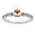 Sterling Silver & 14k Checker-cut Citrine Antiqued Ri, Size 7, Jewelry Ring
