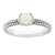 Sterling Silver & 14k Yellow Gold White Agate Antiqued Ring