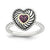 Sterling Silver & 14k Yellow Gold Rhodium Garnet Antiqued Ring