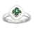 Sterling Silver Polished Emerald Ring